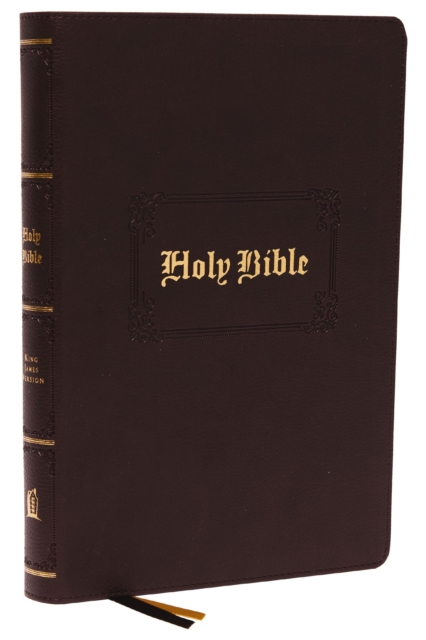 KJV Holy Bible Large Print Center-Column Reference Bible, Brown Leathersoft with Thumb Indexing, 53,000 Cross References, Red Letter, Comfort Print: King James Version