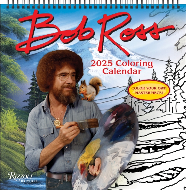 Bob Ross 2025 Coloring Wall Calendar