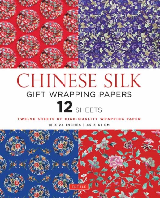 Chinese Silk Gift Wrapping Papers - 12 Sheets