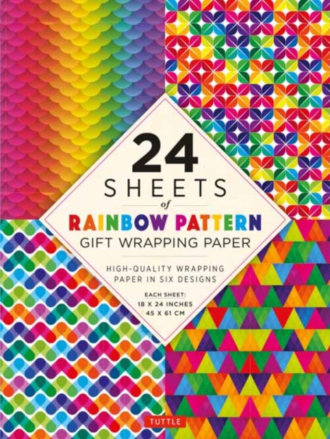 24 sheets of Rainbow Patterns Gift Wrapping Paper