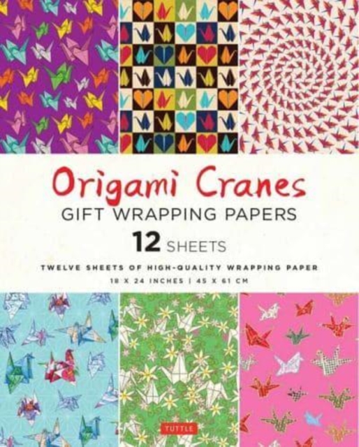 Origami Cranes Gift Wrapping Paper - 12 sheets