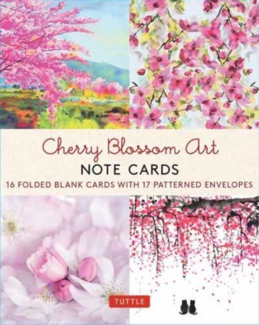 Cherry Blossom Art, 16 Note Cards