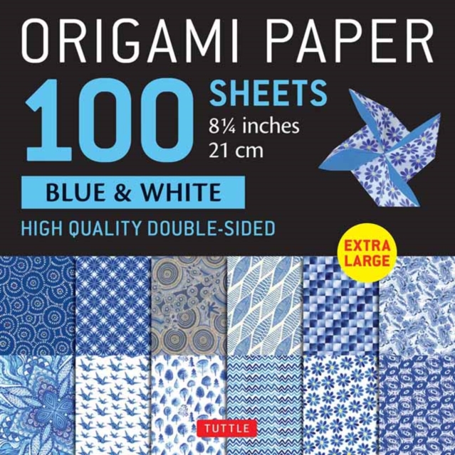 Origami Paper 100 sheets Blue & White 8 1/4