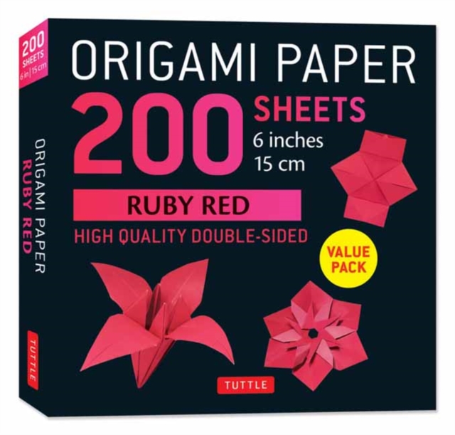 Origami Paper 200 sheets Ruby Red 6