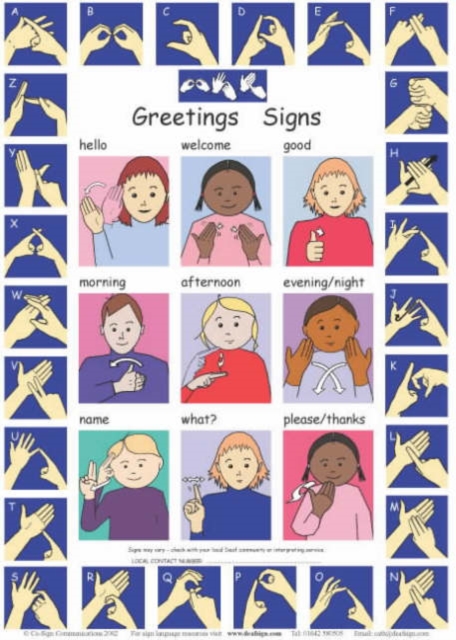 Let's Sign: BSL Greetings Signs and Fingerspelling A2 Wallchart