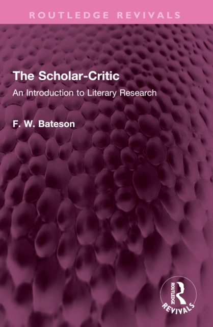 The Scholar-Critic
