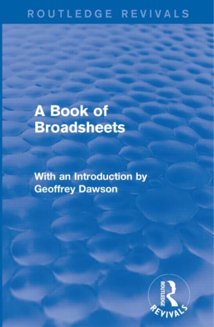 Book of Broadsheets (Routledge Revivals)