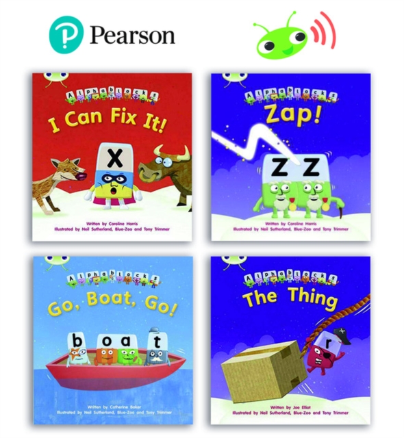 Learn to Read at Home with Bug Club Phonics Alphablocks: Phase 3 - Reception term 2 (4 fiction books) Pack B