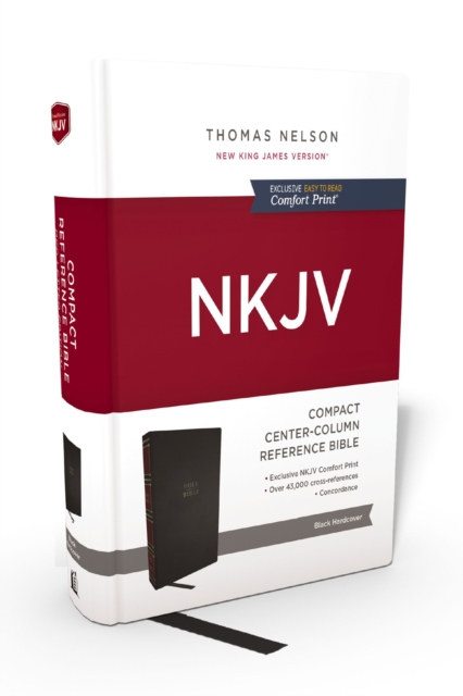 NKJV, Compact Center-Column Reference Bible, Hardcover, Red Letter, Comfort Print