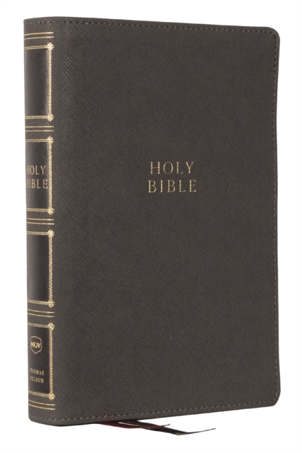 NKJV, Compact Center-Column Reference Bible, Leathersoft, Gray, Red Letter, Comfort Print