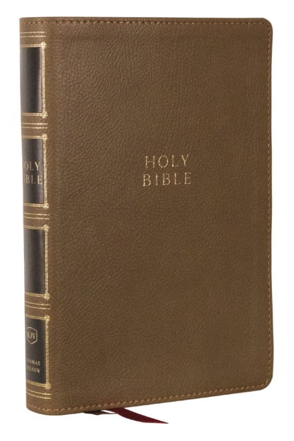 KJV, Compact Center-Column Reference Bible, Leathersoft, Brown, Red Letter, Comfort Print