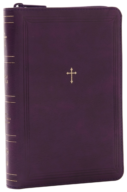 NKJV Compact Paragraph-Style Bible w/ 43,000 Cross References, Purple Leathersoft with zipper, Red Letter, Comfort Print: Holy Bible, New King James Version