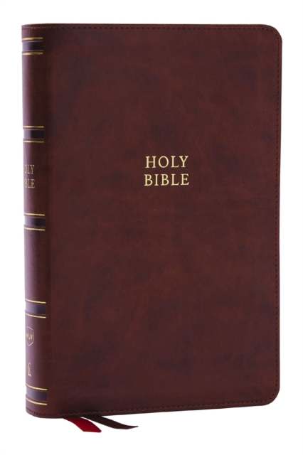 NKJV, Single-Column Reference Bible, Verse-by-verse, Brown Leathersoft, Red Letter, Comfort Print