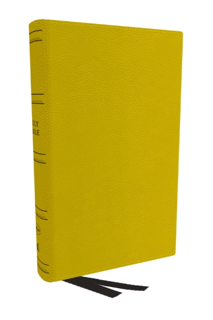 NKJV Holy Bible, Personal Size Large Print Reference Bible, Yellow, Genuine Leather, 43,000 Cross References, Red Letter, Comfort Print: New King James Version