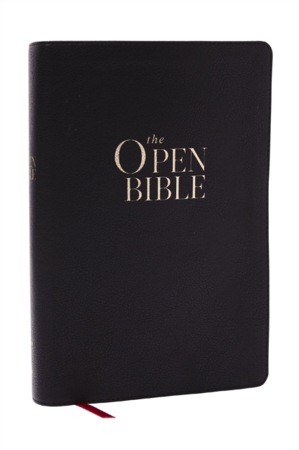 Open Bible: Read and Discover the Bible for Yourself (NKJV, Black Leathersoft, Red Letter, Comfort Print, Thumb Indexed)