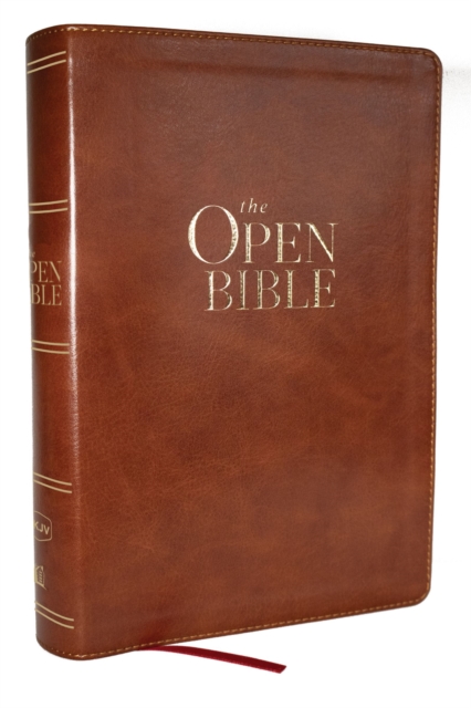 Open Bible: Read and Discover the Bible for Yourself (NKJV Brown Leathersoft, Red Letter, Comfort Print)