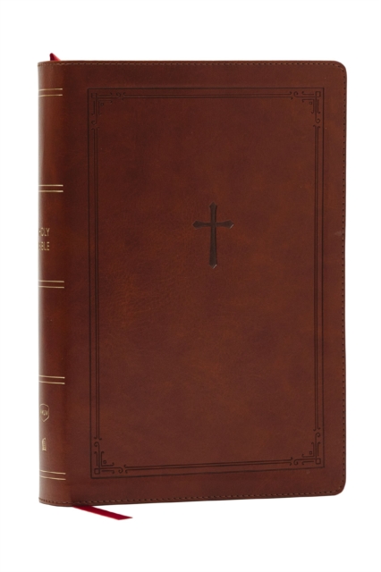 NKJV Giant Print End-of-Verse Reference Bible, Brown Leathersoft, Red Letter, Comfort Print