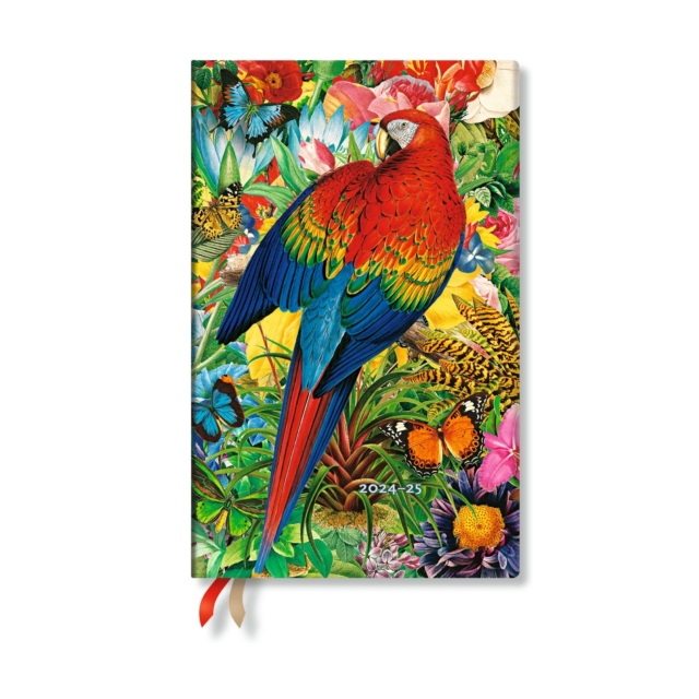 Tropical Garden (Nature Montages) Maxi 18-month Vertical Softcover Flexi Dayplanner 2025 (Elastic Band Closure)