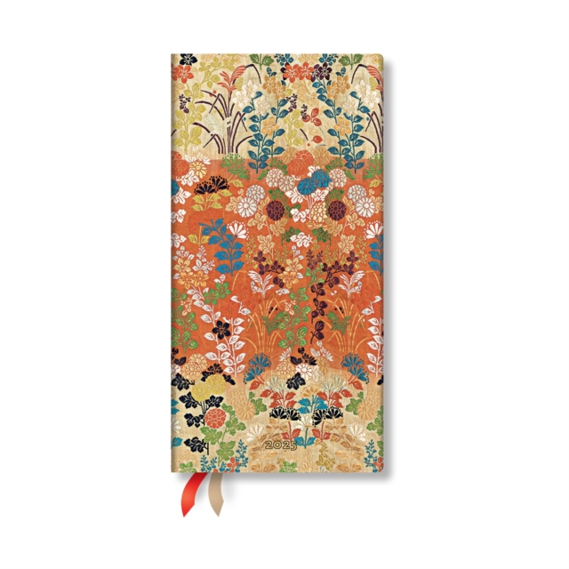 Kara-ori (Japanese Kimono) Slim 12-month Horizontal Hardback Dayplanner 2025 (Elastic Band Closure)