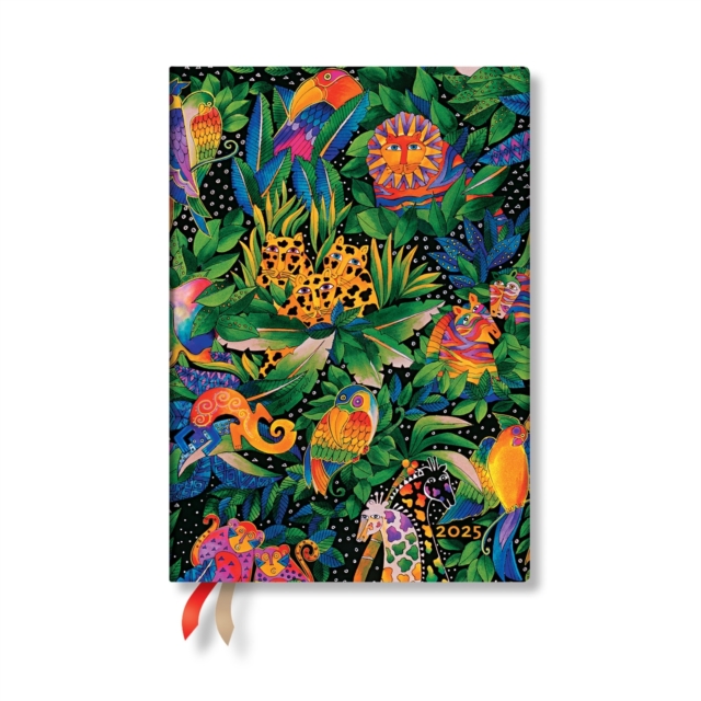 Jungle Song (Whimsical Creations) Midi 12-month Horizontal Hardback Dayplanner 2025 (Elastic Band Closure)