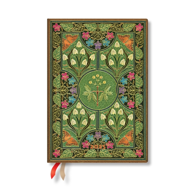 Poetry in Bloom Midi 12-month Vertical Hardback Dayplanner 2025 (Elastic Band Closure)