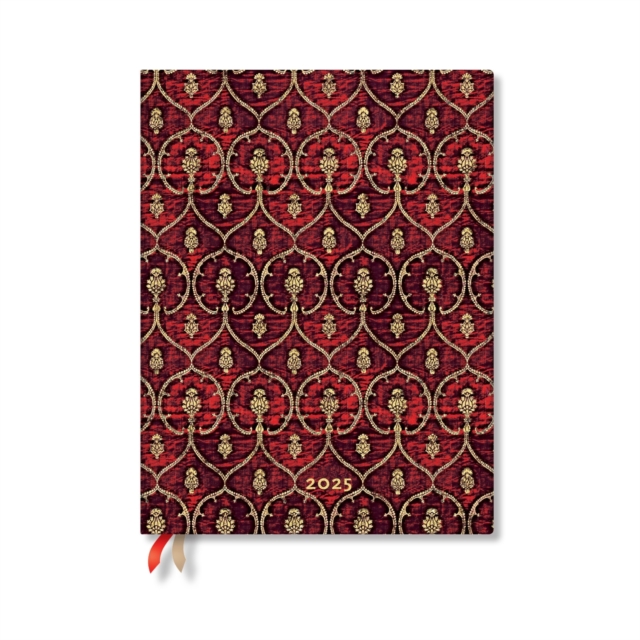 Red Velvet Ultra 12-month Vertical Softcover Flexi Dayplanner 2025 (Elastic Band Closure)