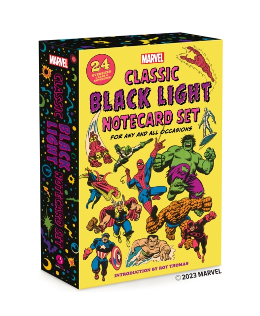 Marvel Classic Black Light Notecard Set: 24 Oversized Cards + Envelopes for Any and All Occasions