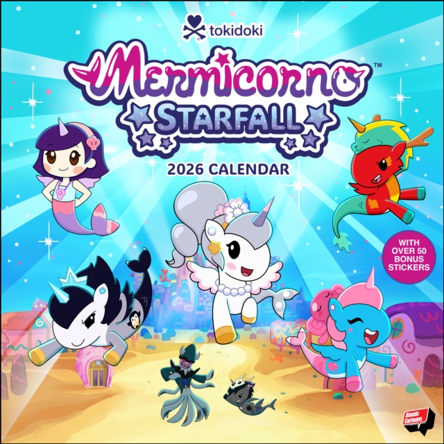 Mermicorno: Starfall 2026 Wall Calendar with 50 Bonus Stickers