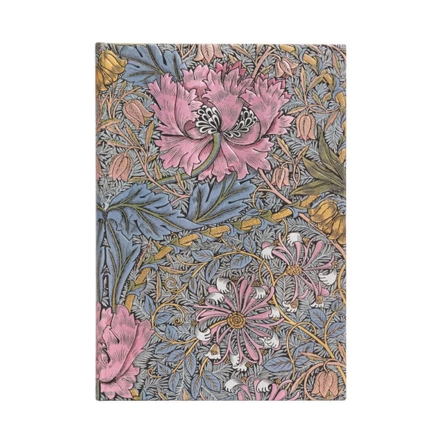 Morris Pink Honeysuckle (William Morris) Midi Unlined Hardcover Journal