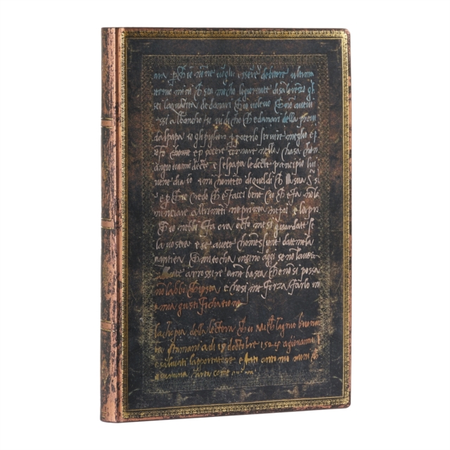 Michelangelo, Handwriting (Embellished Manuscripts Collection) Midi Unlined Softcover Flexi Journal (Elastic Band Closure)
