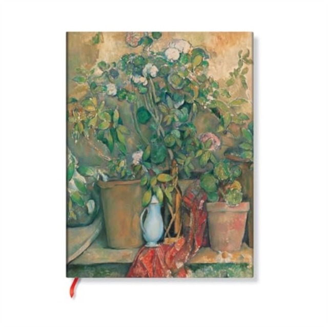 Cezanne’s Terracotta Pots and Flowers Mini Lined Hardback Journal (Elastic Band Closure)