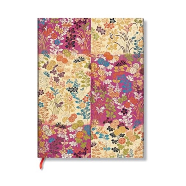 Kara-ori Pink (Japanese Kimono) Midi Lined Softcover Flexi Journal (Elastic Band Closure)