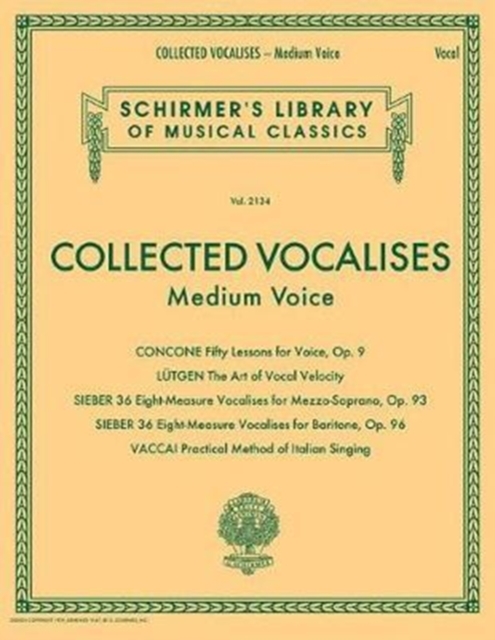 COLLECTED VOCALISES CONCONE LUTGEN SIEBER VACCAI MEDIUM VOICE BOOK