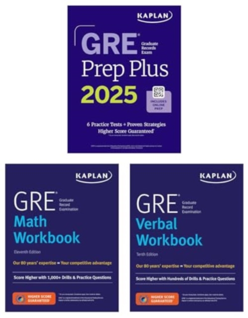 GRE Complete Ninth Edition (2025): Includes 6 Full Length Practice Tests, 2500+ Practice Questions + Online Access to 1000+ Question Bank, Video Explanations, and a Kaplan Live Online Class