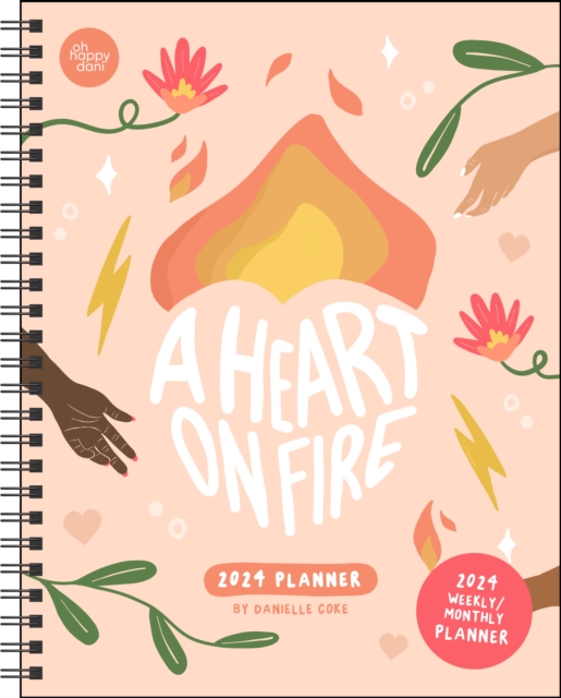 Heart on Fire 12-Month 2024 Monthly/Weekly Planner Calendar