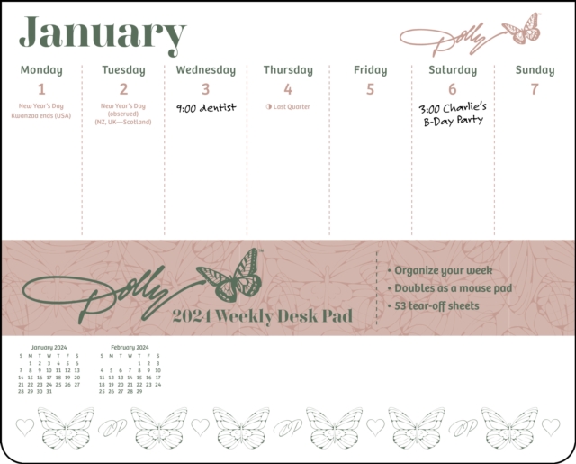 Dolly Parton 2024 Weekly Desk Pad Calendar