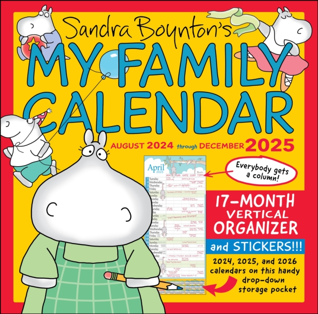 Sandra Boynton's My Family Calendar 17-Month 2024-2025 Family Wall Calendar