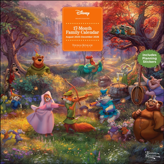 Disney Dreams by Thomas Kinkade Studios 17-Month 2025-2026 Family Wall Calendar