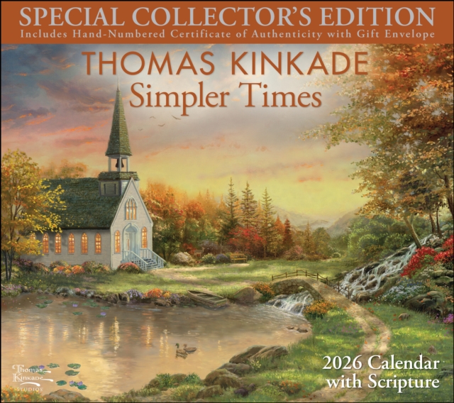Thomas Kinkade Collector's Scripture Edition 2026 Deluxe Wall Calendar + Print