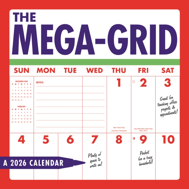 Mega Grid Square Wall Sunday Start Calen