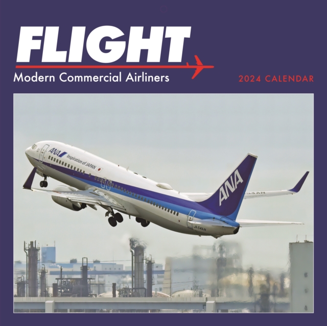 Flight, Modern Commercial Airliners Square Wall Calendar 2024