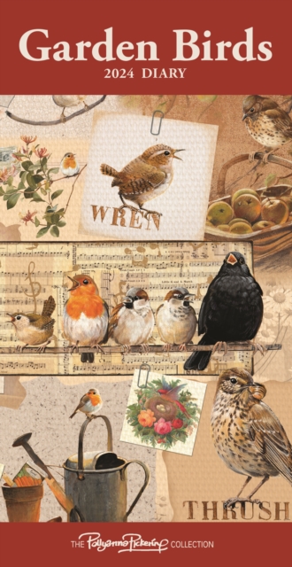 Garden Birds by Pollyanna Slim Diary 2024