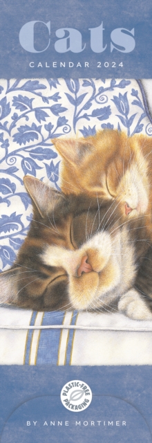 Cats By Anne Mortimer Slim Calendar 2024