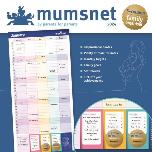 Mumsnet Organiser Planner Wall Calendar 2024