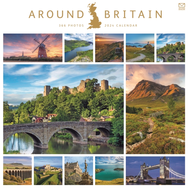 Around Britain Square Wall Calendar 2024