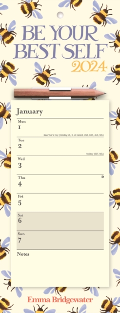 Emma Bridgewater BumbleBee Week-to-View Magnetic Calendar 2024