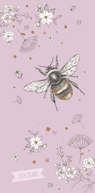 Floral Bee Deluxe Slim Diary 2024