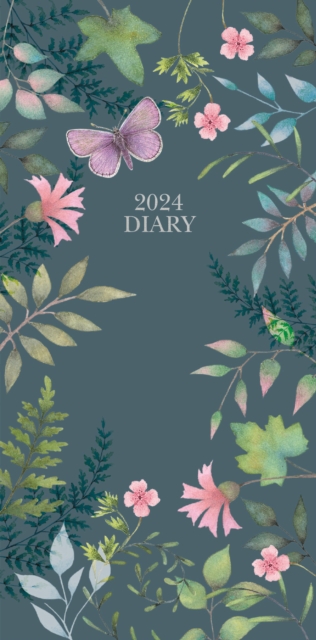 Vintage Garden Floral Deluxe Slim Diary  2024