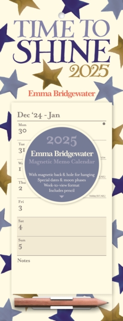 Emma Bridgewater Stormy Stars Week-to-View Magnetic Calendar 2025