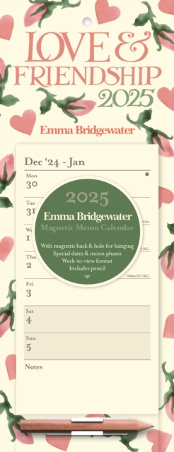 Emma Bridgewater Little Rose Bud Week-to-View Magnetic Calendar 2025